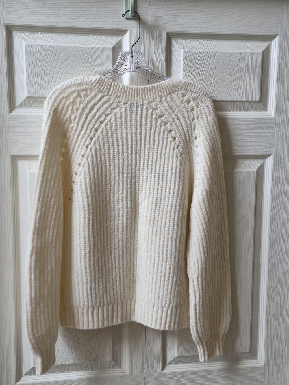 LOFT Cream Ribbed V‑Neck Button Cardigan - Picture 9 of 15